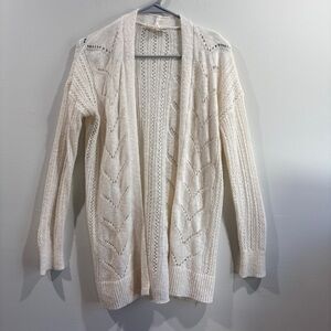 Open Knit Cardigan Spring Boho Layering Size L Cottagecore